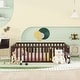 preview thumbnail 31 of 38, Safe Play Area, Full Size Wooden Floor Bed Frame with Fence and Door, Open Design Low Bed for Kids, Without Slats Walnut - Full