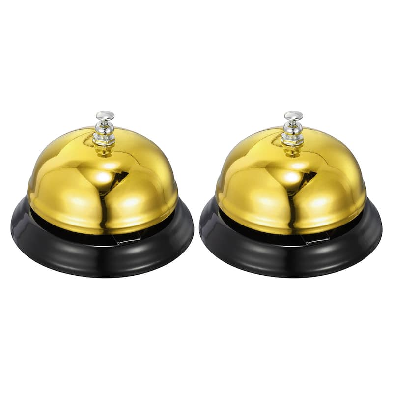 Desk Bell, 2pcs 85mm(3.35") Dinner Bell for Restaurants, Service, Gold Tone - Gold Tone