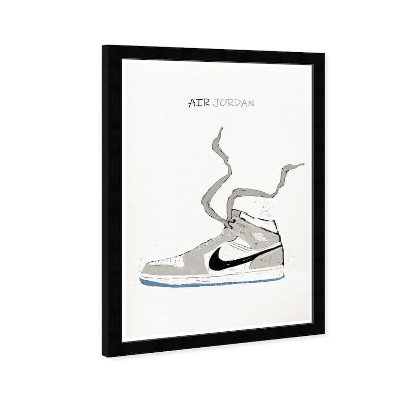 Wynwood Studio Prints Fashion and Glam Air jordan Drawing III Gray and Light Gray Modern & Contemporary Wall Art Canvas Print