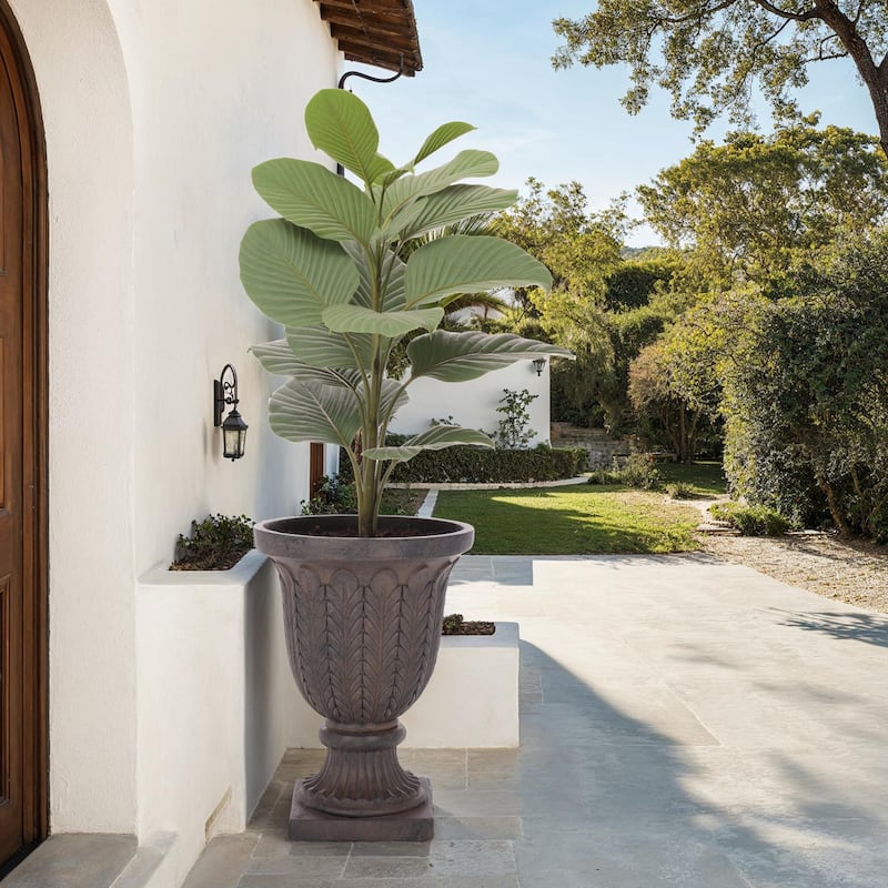 SAFAVIEH Outdoor Living Apollo Planter Pot - 17"W x 17"D x 24"H - Brown