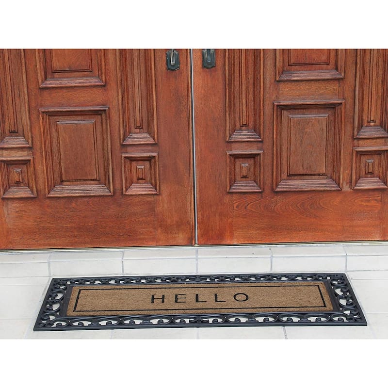 A1HC Natural Coir and Rubber Large Door Mat, Thick Durable Doormats for Indoor Outdoor Entrance
