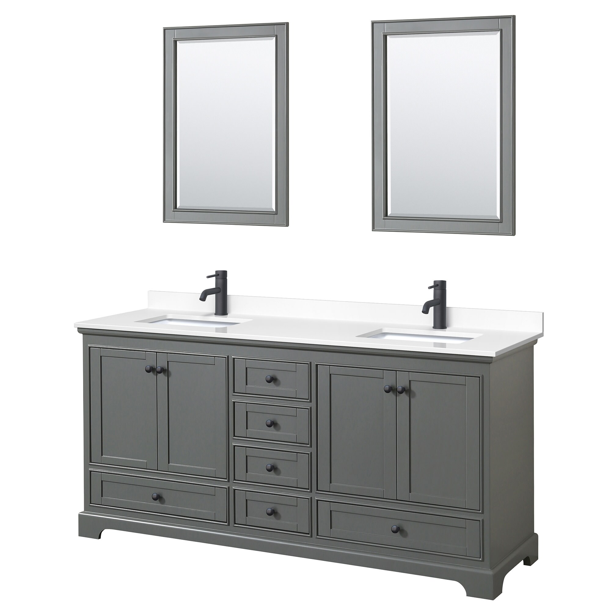 Wyndham Collection Deborah 72" Free Standing Double Basin Vanity Set