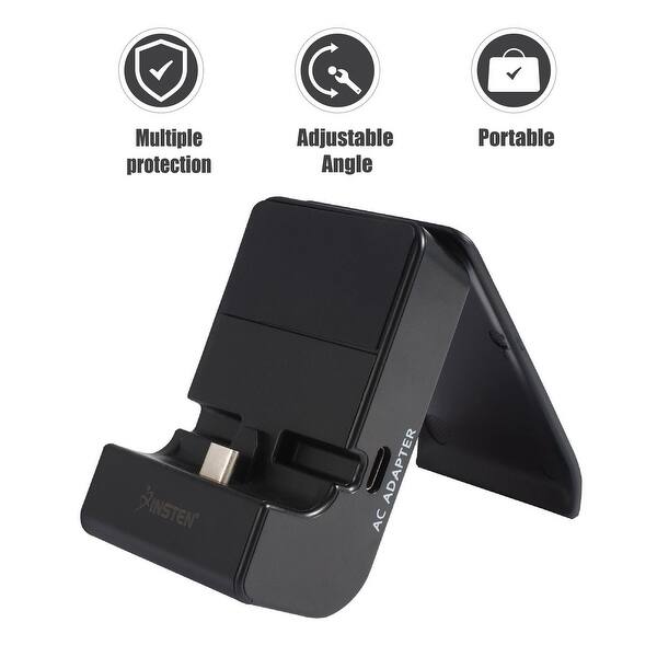 For Nintendo Switch And Switch Lite Charging Dock Multi Angle Compact Playstand Charging Station W Usb C Port By Insten Black Overstock 3387