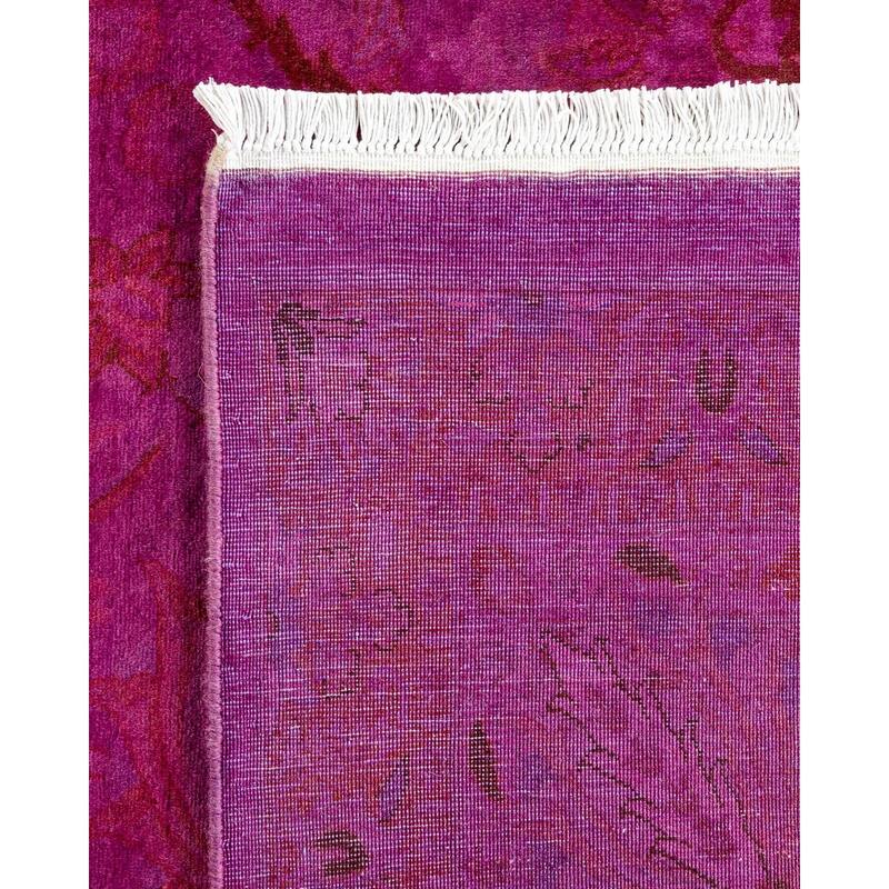 Overton Hand Knotted Wool Vintage Inspired Modern Contemporary Overdyed Pink Area Rug - 8' 2" x 8' 2"