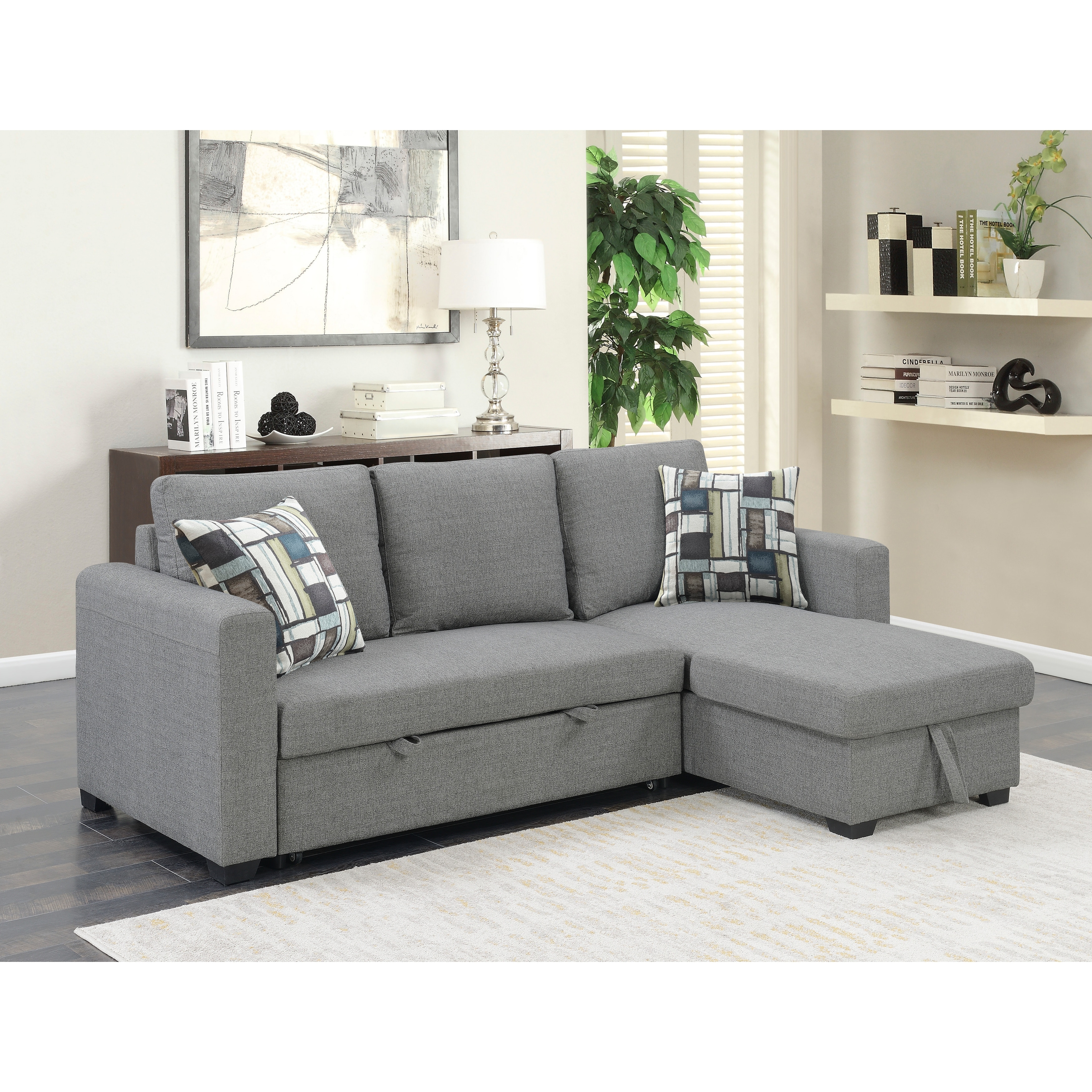 Porch Den Highline Reversible Sectional Fold Out Sleeper with Storage