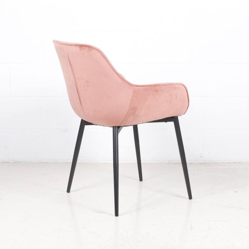 (Set of 2) Marcela Scandinavian Tufted Velvet & Metal Accent Arm Chair