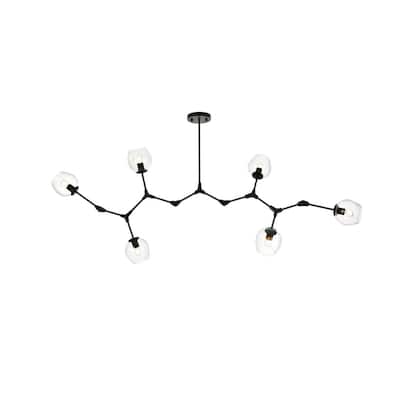 Elegant Lighting 1712G70 Cavoli 6 Light 70" Wide Abstract Chandelier