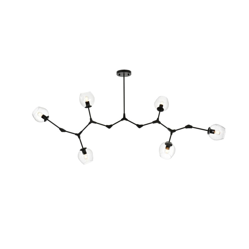 Elegant Lighting 1712G70 Cavoli 6 Light 70" Wide Abstract Chandelier