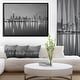 preview thumbnail 2 of 10, Designart "Chicago Skyline at Night Black and White" Cityscape Framed Canvas Print