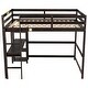 preview thumbnail 13 of 25, Modern Full Size Loft Bed With Desk And Shelves,Space Storage for Bedroom