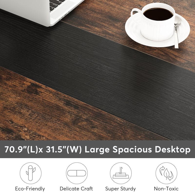 70.86" Conference Table, Meeting Table with Stable Metal Frame - 70.86”L x 31”W x 29”H