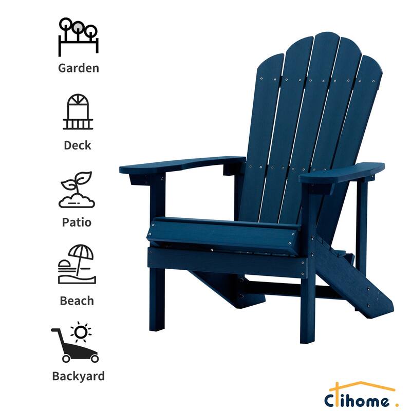 Clihome Outdoor Patio Slat HIPS Adirondack Chair