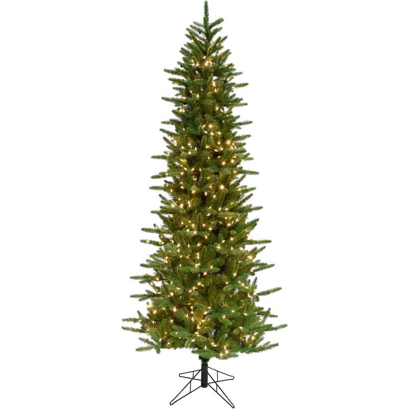 Fraser Hill Farm 9 Ft. Pine Slim Artificial Christmas Tree, Lighting