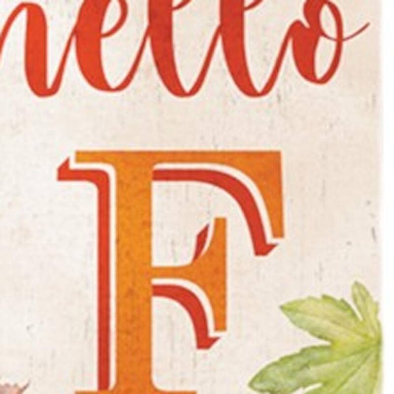 HomeRoots 36" Orange Solid Wood Hello Fall Porch Sign