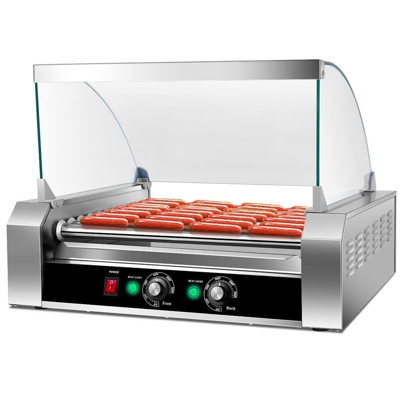 Costway Commercial 30 Hot Dog 11 Roller Grill Cooker Machine W/ cover - See Details - Multi - See Details