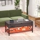 preview thumbnail 10 of 27, Lift Top Coffee Table with LED Lights and USB Port, Modern Farmhouse Convertible Dining Table