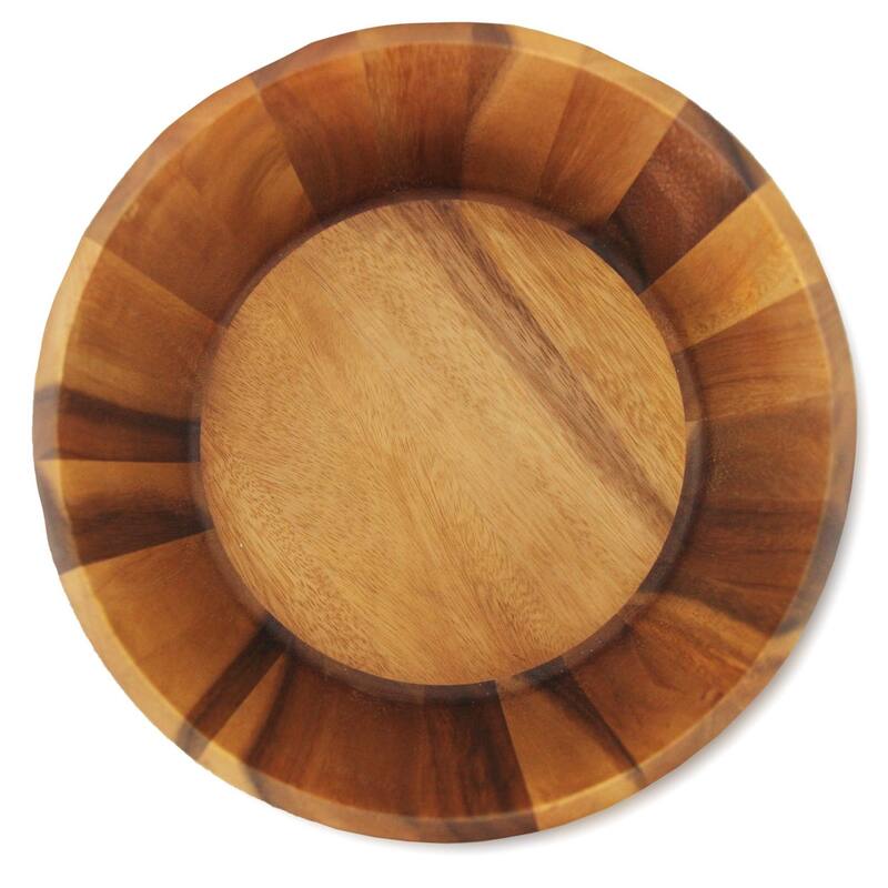 Red Vanilla Acacia Wood Light Salad Bowl