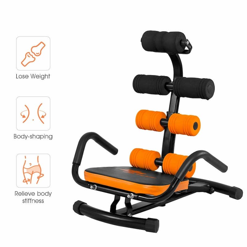 Core Fitness Abdominal Trainer Crunch Exercise Bench Machine - 23.6" x 21.5" x 25.5"-27.5" (L x W x H)