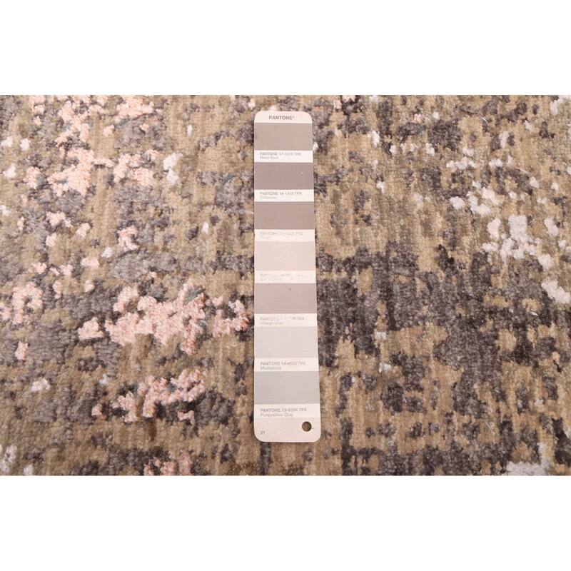 ECARPETGALLERY Hand-knotted Legacy Taupe Silk, Wool Rug - 2'5 x 10'3