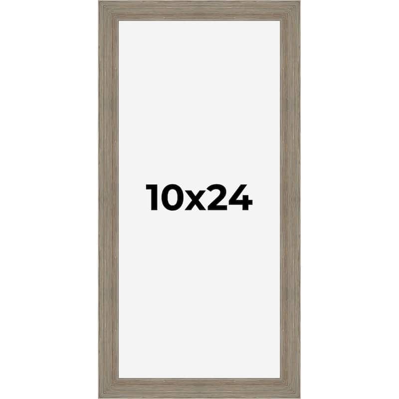 10x24 Grey Rustic Wide Barnwood Picture Frame - UV Acrylic, Foam Board Backing, Hanging Hardware