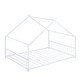 preview thumbnail 3 of 5, Full Size Metal House Bed, White