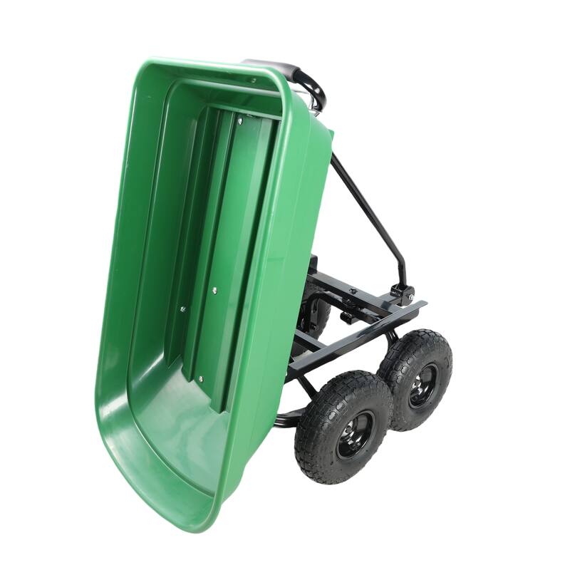 Heavy Duty Dump Truck Tool for Gardening and Outdoor Use - High Load Capacity, Wear-Resistant Tires, Easy Operation - Metal