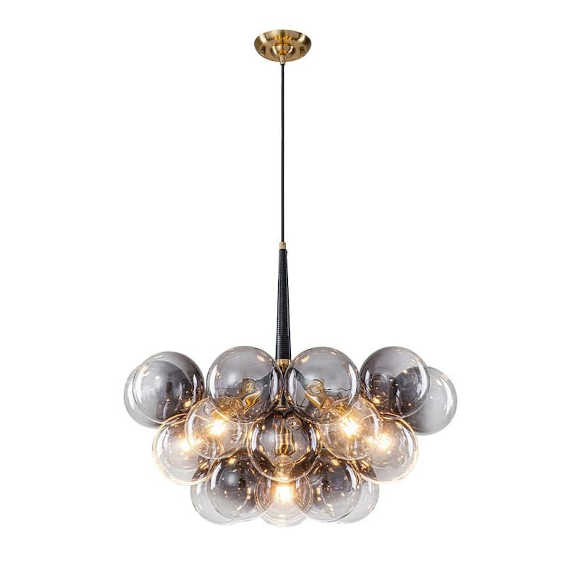 6-Light Bold Modern Gradient Glass Cluster Bubble Chandelier - 24.8 in