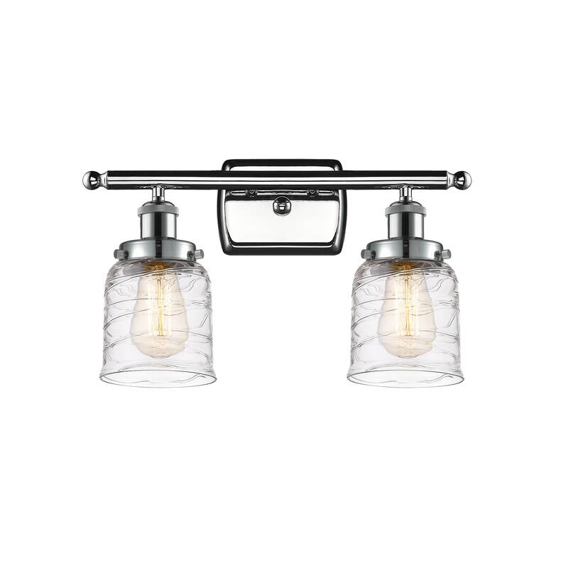 Innovations Lighting Ballston Urban Bell - 2 Light 16" Bath Vanity Light - Deco Swirl/Polished Chrome