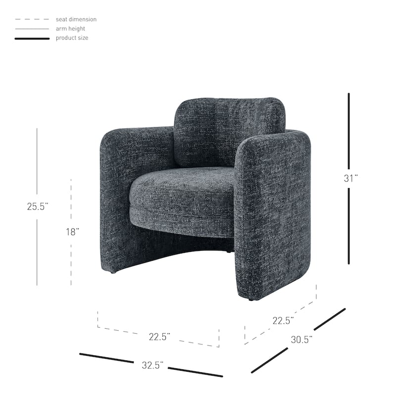 NPD Furniture Deryll Chenille Accent Arm Chair