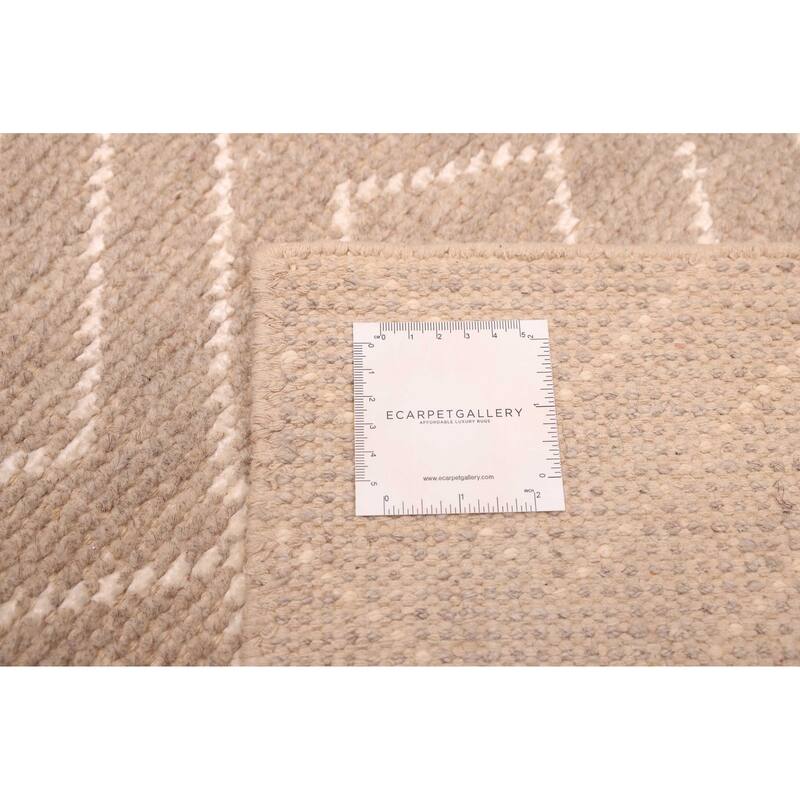 ECARPETGALLERY Hand-knotted Tangier Taupe Silk, Wool Rug - 5'1 x 7'11