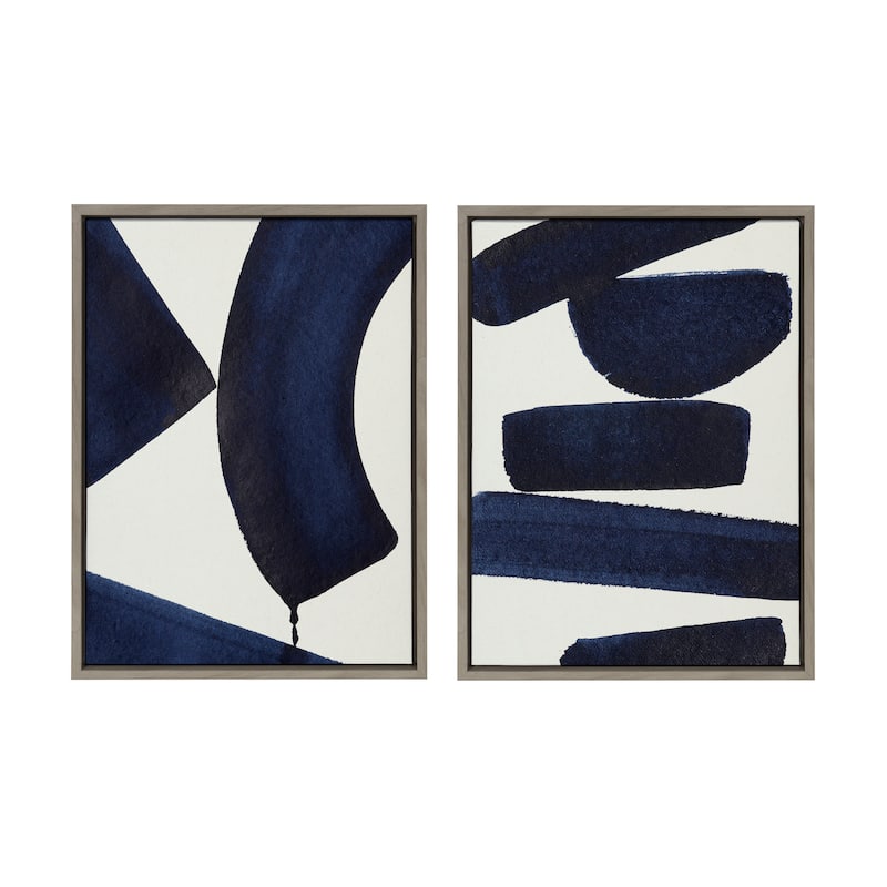 Kate and Laurel Sylvie Japandi 26 Framed Canvas Art Set by Rocket Jack