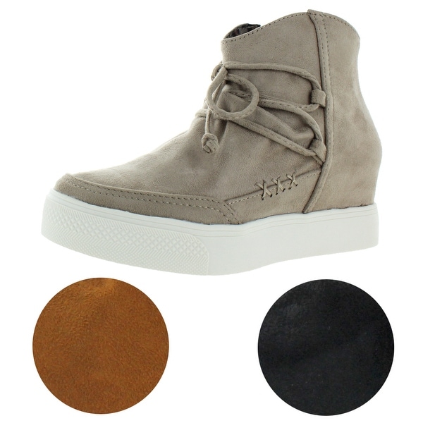 wedge sneakers faux suede