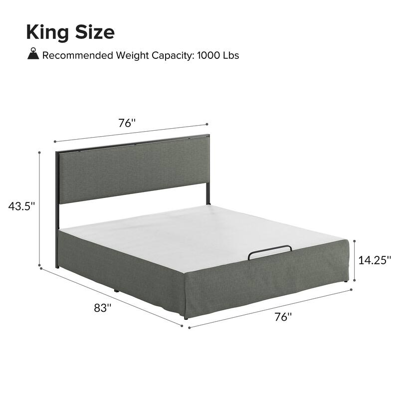 Oliver Modern Washable Slipcover Bed Upholstered Metal by HULALA HOME