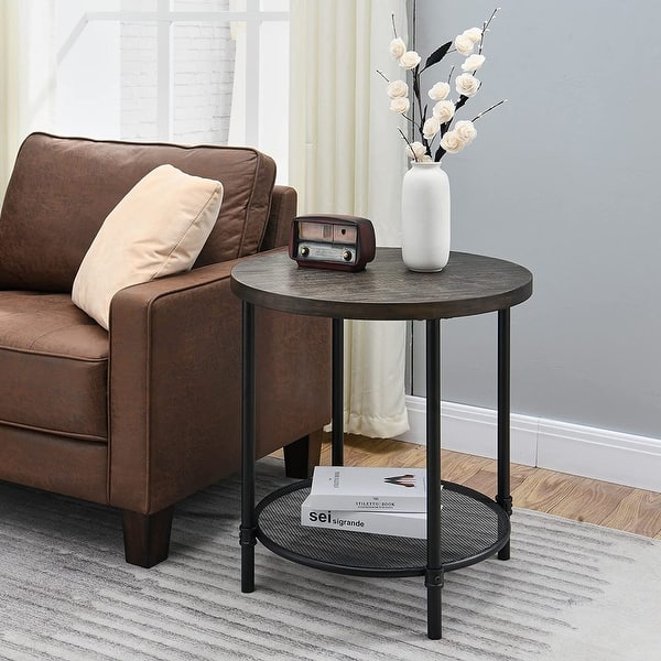 Round Industrial End Table, 2Tier Bed Bath & Beyond 36764793