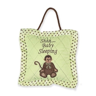 Bearington Little Giggles Monkey Green Door Pillow 7.5" x 7.5"