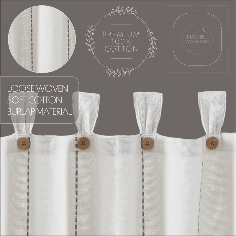 Stitched Burlap White Tier Set of 2 L24xW36