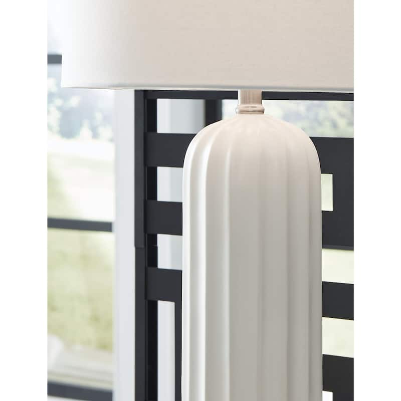 Signature Design by Ashley Clarkland White Table Lamp (Set of 2) - 13"W x 13"D x 25"H