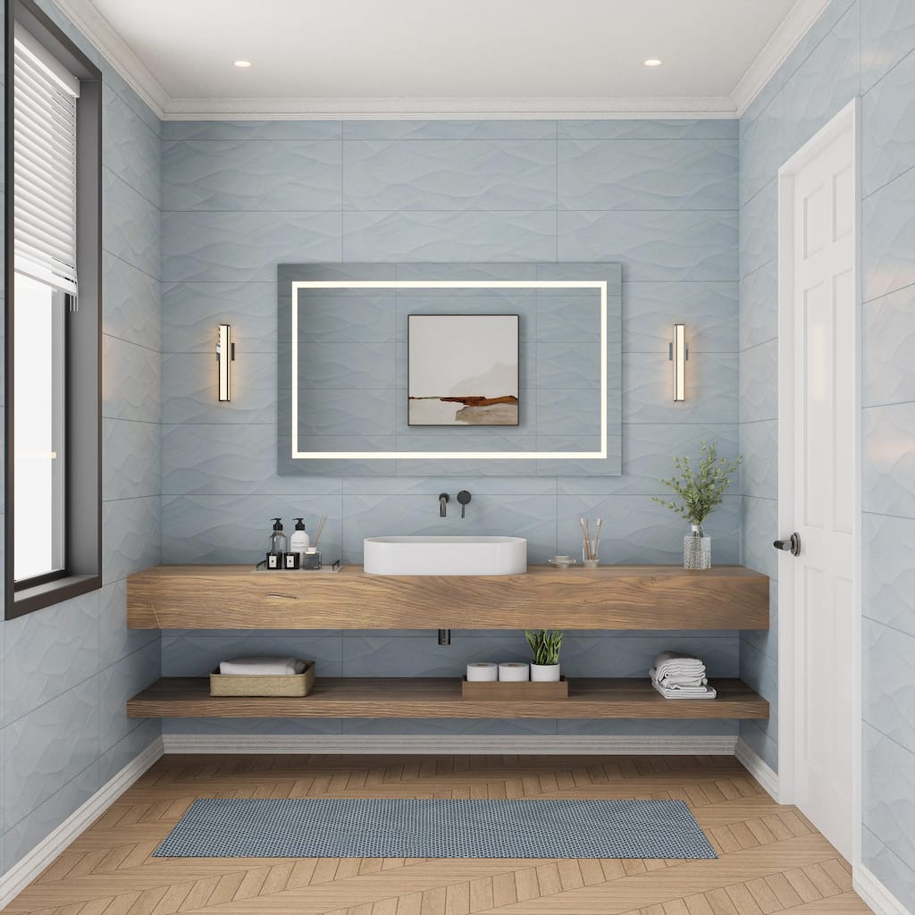 Merola Tile Biomim Concept Blue 11-3/4" x 35-3/8" Ceramic Wall Tile