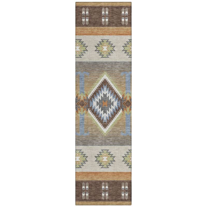 Machine Washable Indoor/ Outdoor Global Chennai Chantille Rug