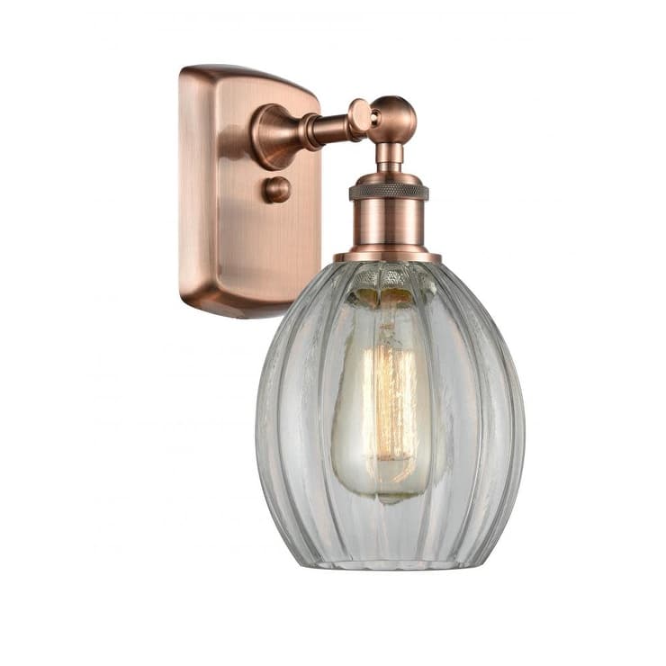 Innovations Lighting Eaton 12" Tall Bathroom Sconce - Antique Copper / Clear