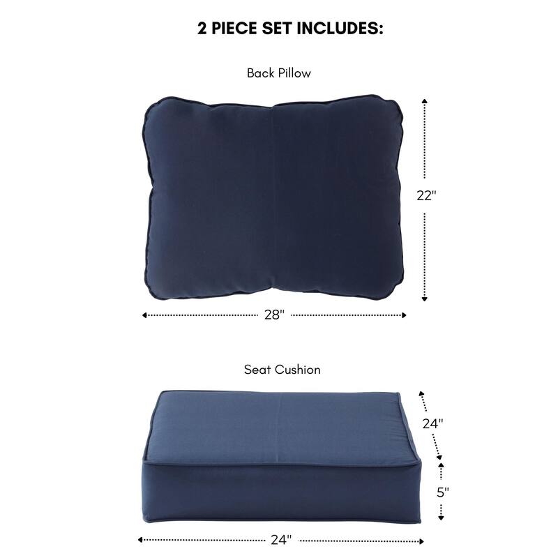 Outdoor 2-Piece Reversible Deep Seat Cushion Set (Cushions Only)