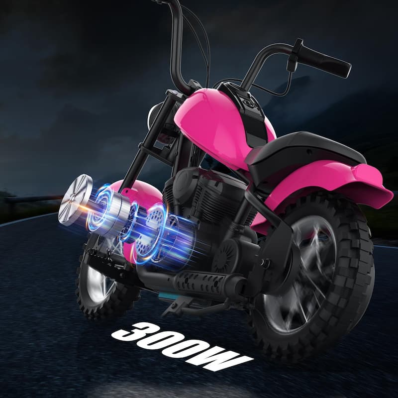Electric Motorcycle for Kids, with Led Lights