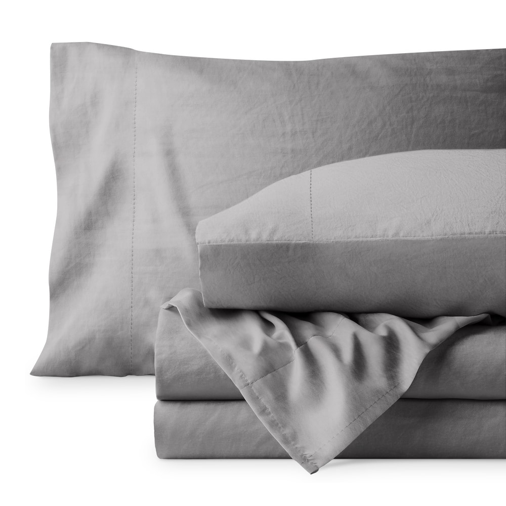 Bare Home Washed Microfiber Deep Pocket Sheet Set