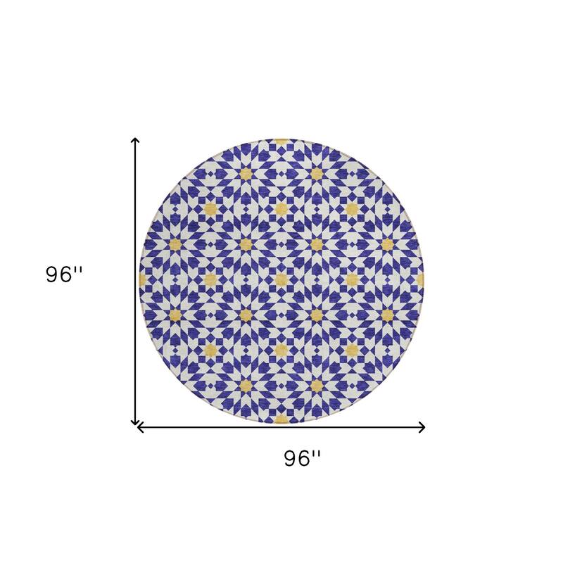 HomeRoots Floral Medallion Transitional Rectangle Outdoor Rug