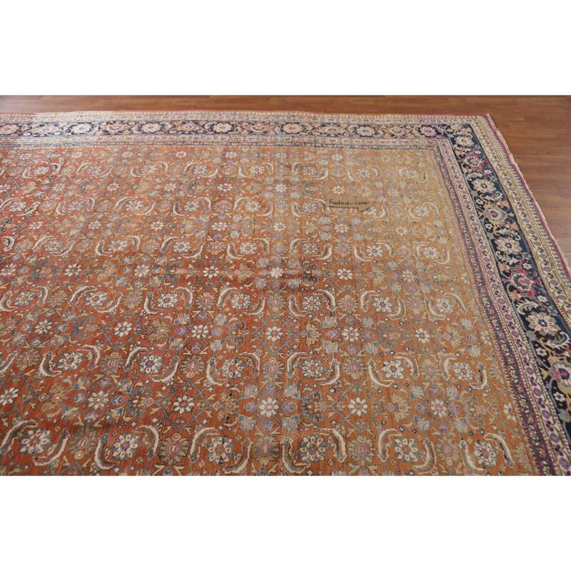 Vegetable Dye Bidjar Persian Antique Area Rug Handmade Wool Carpet - 8'2"x 10'8"