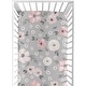 preview thumbnail 1 of 4, Grey Watercolor Floral Collection Girl Fitted Crib Sheet - Blush Pink Gray and White Shabby Chic Rose Flower Farmhouse