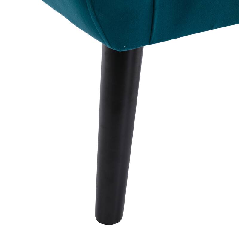 Soft Velvet Accent Chair With Padded Seat and Curved Back