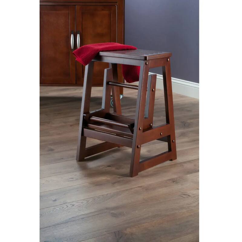Wooden Foldable Step Stool - 21.5" - Brown