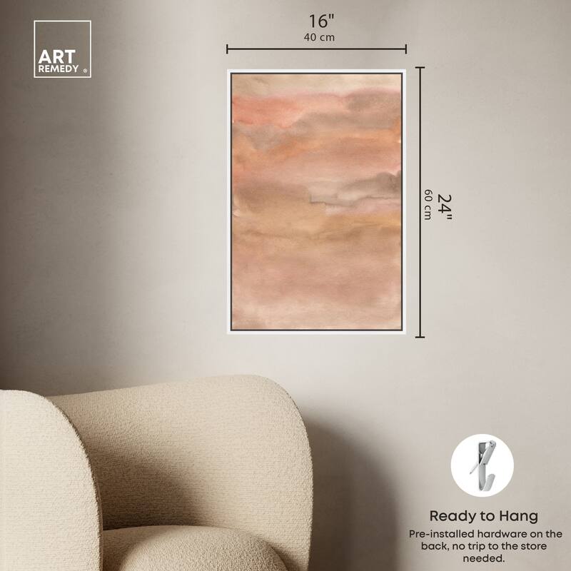 Art Remedy Sienna Pigments Blend Framed Boho Abstract 1 Piece Canvas Wall Art