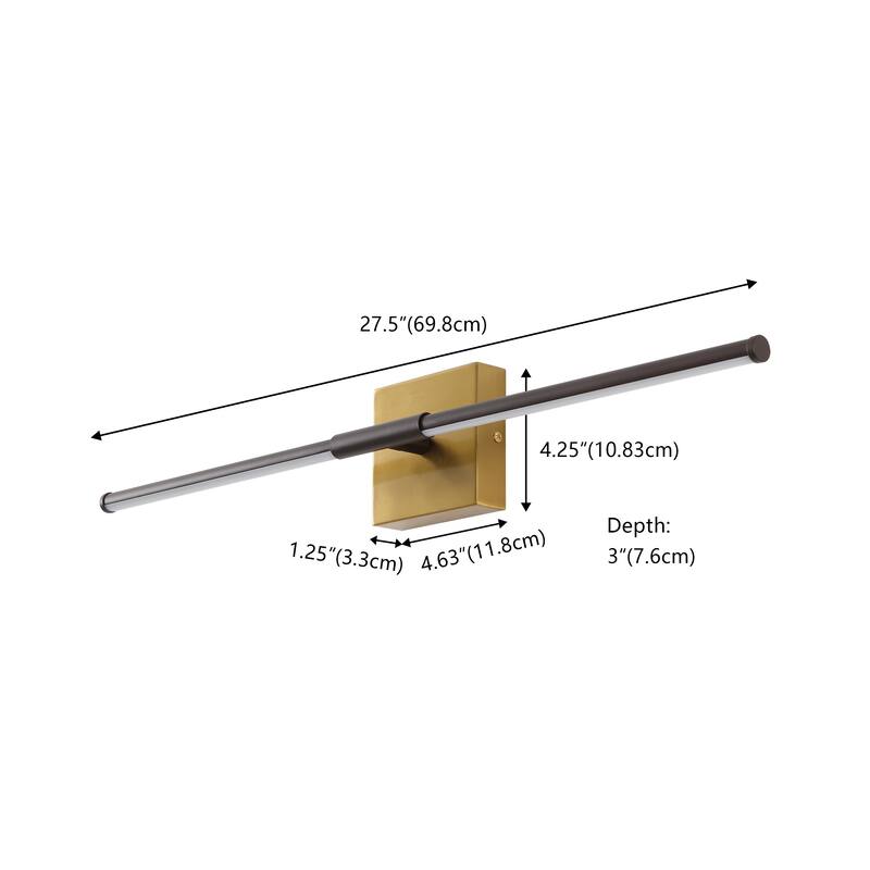 28" Dimmable Integrated LED Metal Wall Sconce, by JONATHAN Y